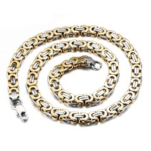 OPK Fashion Men s Byzantine Necklaces Personality Rock Punk Style Silver Gold Full Steel Link Chain