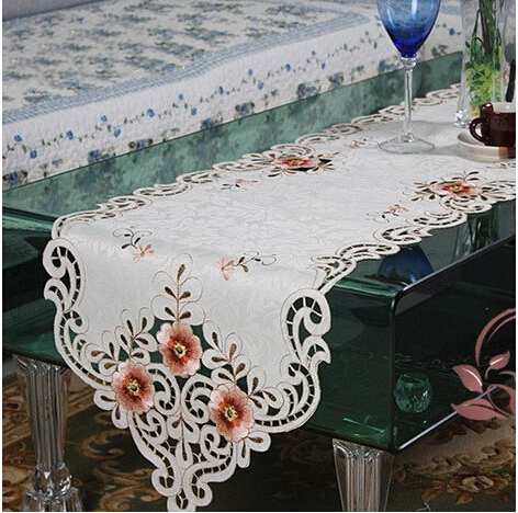 runners Embroidery   Handmade online cheap Table Runners Floral table Table Cutwork  Embroidered