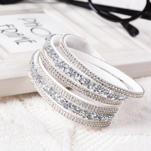 Fashion 6 Layer Wrap Bracelets Slake Leather Bracelets With Crystals Couple Jewelry