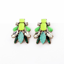 J Brand Inspired Designs Crew Honey Bee Neon Green Neon Yellow Crystals Earrings E1651