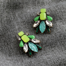 J Brand Inspired Designs Crew Honey Bee Neon Green Neon Yellow Crystals Earrings E1651