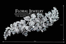 New 2015 Large Leaf Crystal Imitation Gemstone Bridal Hair Combs Hairpin Wedding Hair Accessories Hair Jewelry