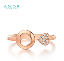 AMOR BRAND THE FLOWER OF LOVE SERIES 100 NATURAL DIAMOND 18K ROSE GOLD RING JEWELRY JBFZSJZ272