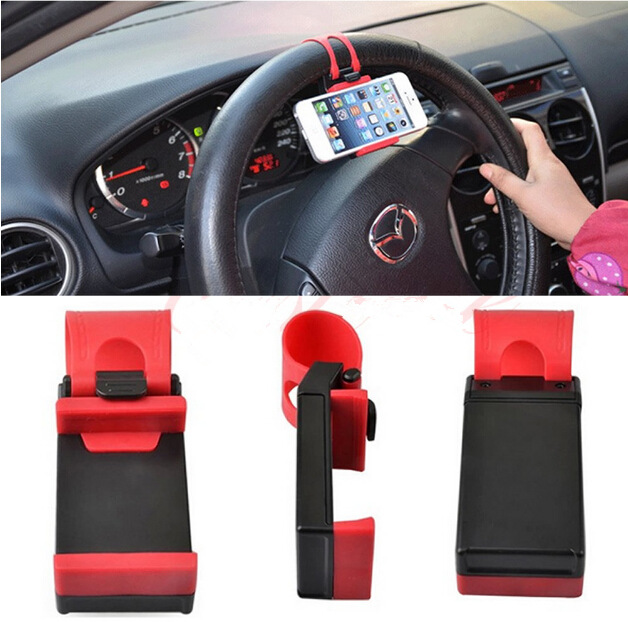 Universal Car Steering Wheel Mount Mobile Phone Holder Clip for iPhone 4S 5 5S 5C Galaxy
