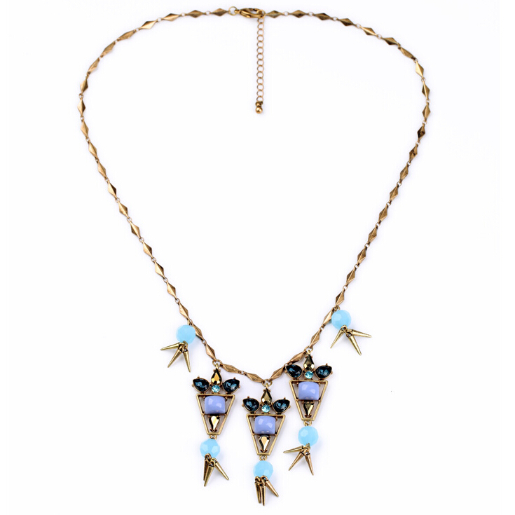 2015 Fashion Brand Unique Vintage Rivet Crystal Statement Necklace ...