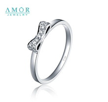 AMOR   BRAND THE FLOWER OF LOVE SERIES 100%  NATURAL DIAMOND 18K WHITE GOLD RING JEWELRY  JBFZSJZ273