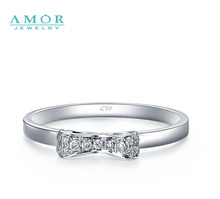 AMOR BRAND THE FLOWER OF LOVE SERIES 100 NATURAL DIAMOND 18K WHITE GOLD RING JEWELRY JBFZSJZ273