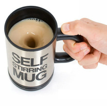 Free shippping Auto Mixing coffee cup mug bluw stainless steel self stirring electic coffee mug 350ml