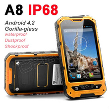 0riginal A8 MTK6572 Dual Core Android 4.2 Gorilla glass IP68 rugged Waterproof phone GPS Dustproof Shockproof cellphone 3G