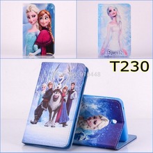 Cartoon Frozen series Anna pu leather Stand holder case cover for Samsung Galaxy Tab 4 tab4 7.0 T230 T231 7.0 with stylus pen