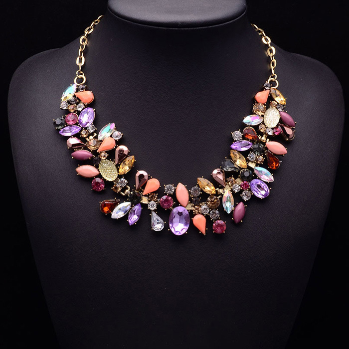 New design Fashion Brand luxury Crystal Necklaces Pendants Waterdrop Vintage choker statement necklace women jewelry FHA0227