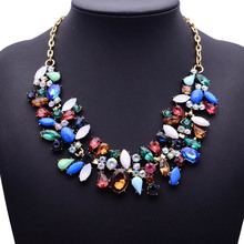 New design Fashion Brand luxury Crystal Necklaces Pendants Waterdrop Vintage choker statement necklace women jewelry FHA0227