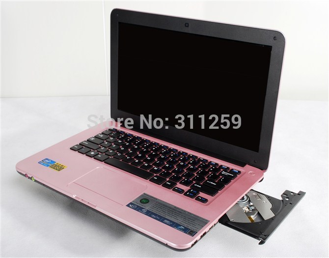 cheap 13 3 inch notebook laptop computer CD DVD ROM intel atom N2600 cpu dual core