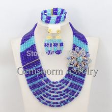 Latest Fashion Nigerian Wedding African Beads Jewelry Set Crystal Fashion Jewelry Set Free Shipping GS890