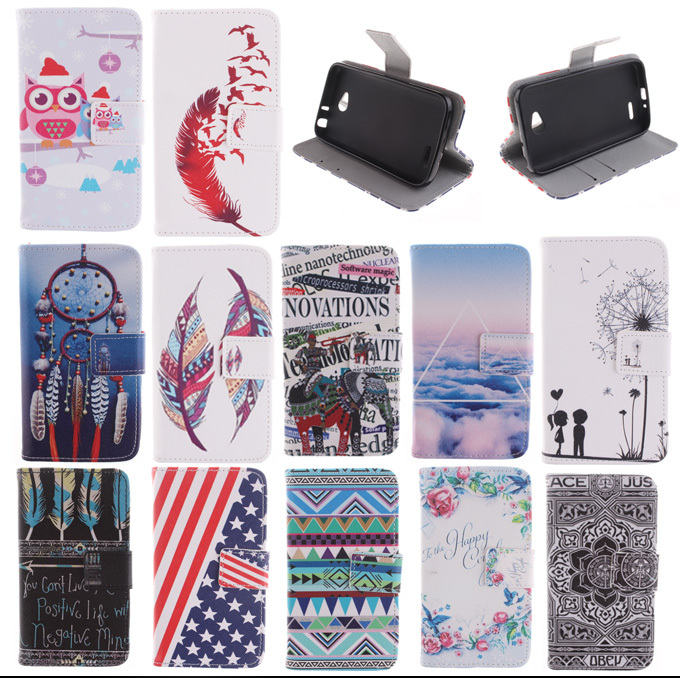 12 Pattern luxury book style Flip PU Leather Stand Wallet Case For LG L70 Back Cover