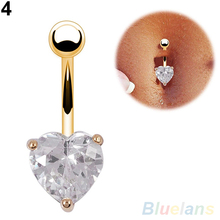 Navel Belly Ring Rhinestone Button Bar Heart Star Body Piercing Jewelry 2KTP