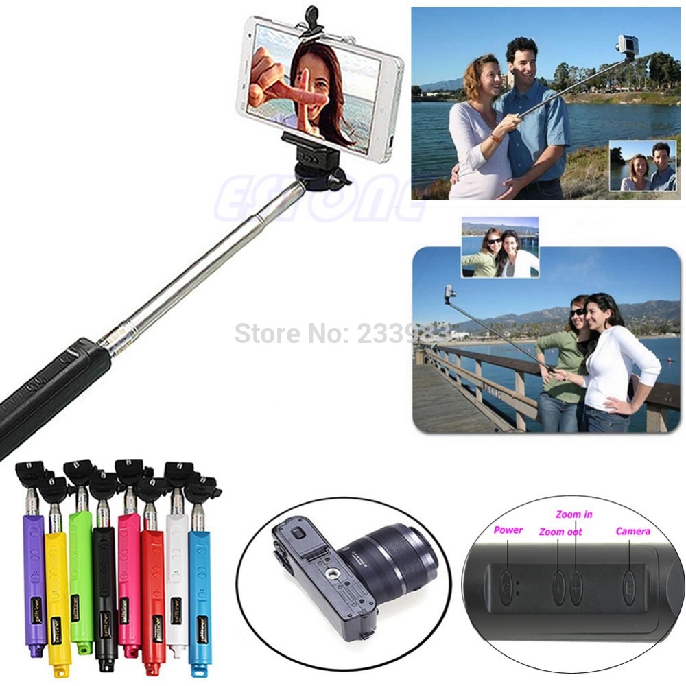 M65 Free Shipping Handheld Bluetooth Selfie Stick Monopod Extendable For iPhone For Samsung For HTC For