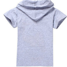 2015 New Spiderman Boys T shirt Children s Cartoon Fashion Hooded Super Hero T shirt Summer