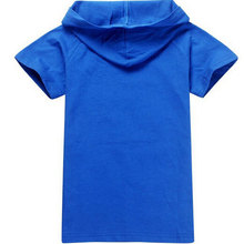2015 New Spiderman Boys T shirt Children s Cartoon Fashion Hooded Super Hero T shirt Summer