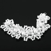 New and Beautiful pearl white crystal hair bride headdress wedding accessories hand bridal gown hair jewelry