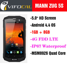 Original MANN ZUG 5S IP67 4G FDD LTE Rugged Phone Waterproof MSM8926 Quad Core 5.0” HD Screen 1GB + 8GB Android 4.4 GPS 8.0MP