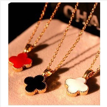 Korean Fashion Jewelry love sweet clover necklace wholesale women  Free Shipping