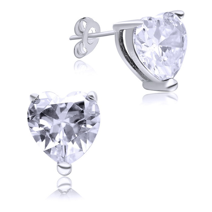 zircon 925 silver love stud earring sterling silver earring wholesale 2015 love earring wholesale free shipping
