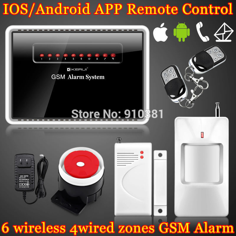 KERUI IOS Android APP controlled GSM Mobil Wireless Wired Home Security System Burglar Voice Alarm Infrared