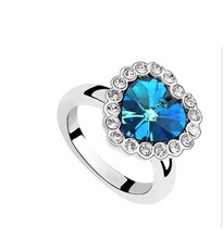 Korean Fashion Jewelry beautiful wild personality temperament imitation gemstone rings wholesale women  Free shipping