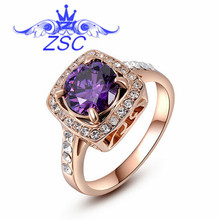 G8 hot Quality 18K Gold Plated Emerald Finger Rings Elegant Jewelry CZ Imitation diamonds  Austrian Crystal For Women Wholesale