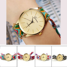 Women’s Brand New Fashion Handmade Rope Bracelet Watch Geneva Women Hand Woven Jewelry Quarzt Wristwatch