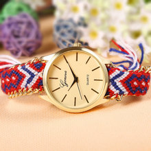 Women s Brand New Fashion Handmade Rope Bracelet Watch Geneva Women Hand Woven Jewelry Quarzt Wristwatch