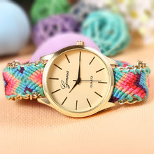 Women s Brand New Fashion Handmade Rope Bracelet Watch Geneva Women Hand Woven Jewelry Quarzt Wristwatch