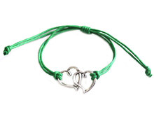 Turkish fashion simple double heart LOVE eye weave bracelet Charm Bracelets Bangles For Women and men