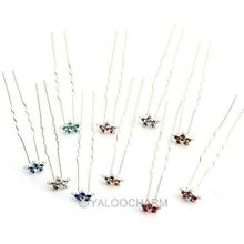 20pcs Bling Stone Crystal Wedding Bridal Party Star Flower Hair Pin Clips 60201 60210