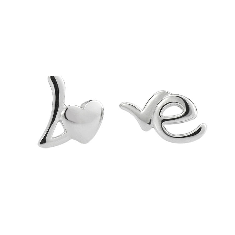 wholesale love 925 silver stud earring love stud earring wholesale rose gold earring wholesale stamped 925
