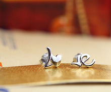 wholesale love 925 silver stud earring love stud earring wholesale rose gold earring wholesale stamped 925