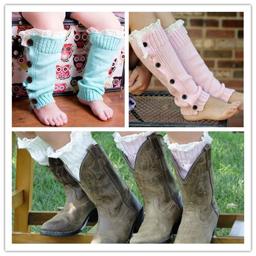 Winter Warm Girl Children Elegant Long Knit Thick Leg Warmer Knee High Hosiery Stocking