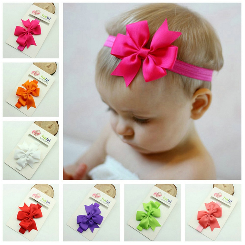 15 cores moda fita arco Fishtail elásticos Headbands cabelo meninas acess