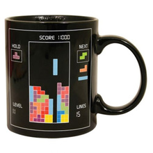 High Quality NEW Tetris Pattern Magical Heat Sensitive Color Change Water Milk Mug Coffee Cup Free