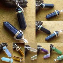 20% off Wholesale Natural Crystal Pendant Reiki Healing Crystal Beads Hexagonal Columns Mix Style Unisex For Xmas A2