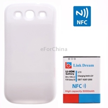 White Link Dream High 5000mAh Mobile Phone Battery with NFC for Samsung Galaxy SIII / i9300 (EB-L1G6LLU)Back Door Cover