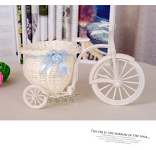 Beautiful 1pc bike round basket rattan flower vase flowerpots