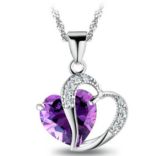 Natural Amethyst Necklace of romantic love crystal necklace Fashion jewerly Free shipping