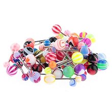 2015 Hot 50 Multi Colors Body Jewelry Belly Tongue Lip Piercing Fashion