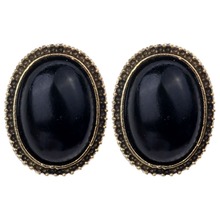 New Arrival Hot Selling Retro Fashion Delicate Oval 6 Colors Ladies Stud Earrings