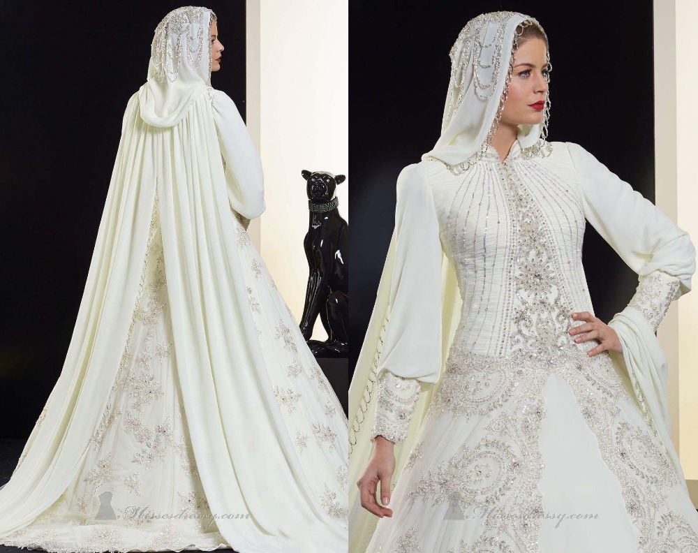 2015-Saudi-Arabia-Muslim-Wedding-Dresses-with-Long-Sleeve-High-neck ...