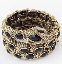 Hiphop Steampunk Personalized colorful cameo snake bracelets bangles/korean luxury pulsera mujer/pulseiras femininas/brazalete