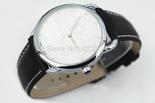 Fashion Brand Man watch Women Relief famous Dress Watch leather wristwatch Quartz Clock Steel lovers watch