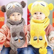 Portable Popular Set Winter Baby Hat Boy Girl Kids Warm Hat Cap + Scarf 1–5 Years